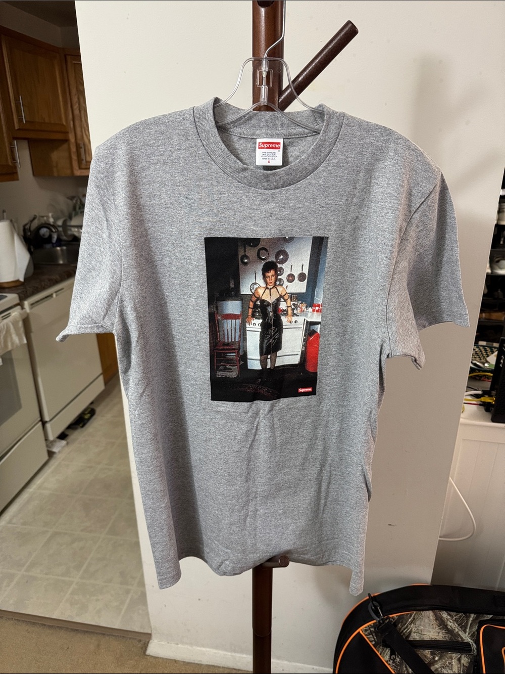 Supreme Grey Photo-Print Short Sleeve Tee